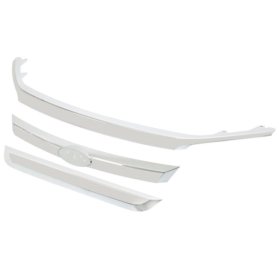 Labwork Front Grille Molding Trims For 2010-2012 Ford Fusion Chrome Kit Set