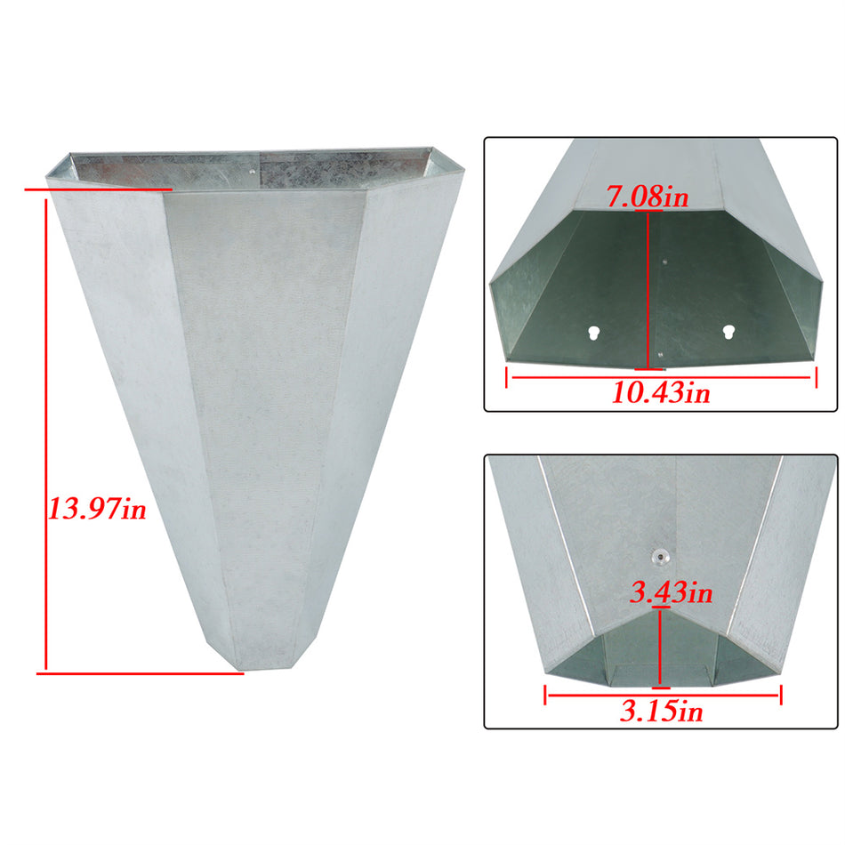 2 Pack Medium Chicken Cone Galvanized Steel Poultry Restraining Cone For Birds