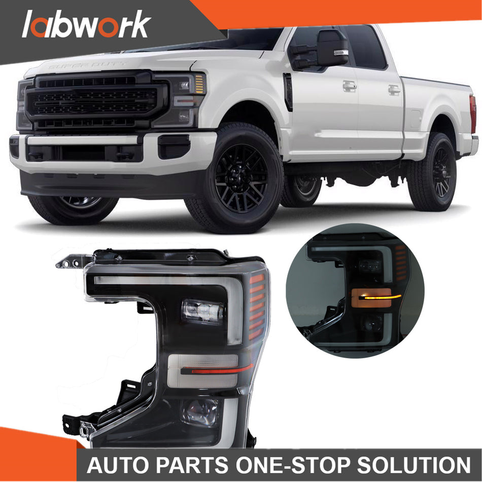 Labwork LED Headlight For 2020-2022 Ford F250 F350 SuperDuty Black Trim- Driver