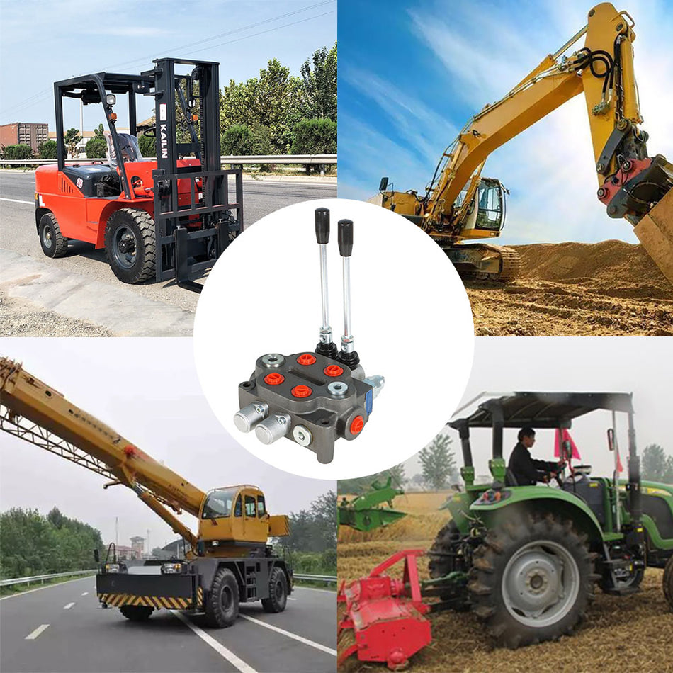 25GPM 2 Spool Hydraulic Control Valve Tractor BSPP + Conversion Plug NEW