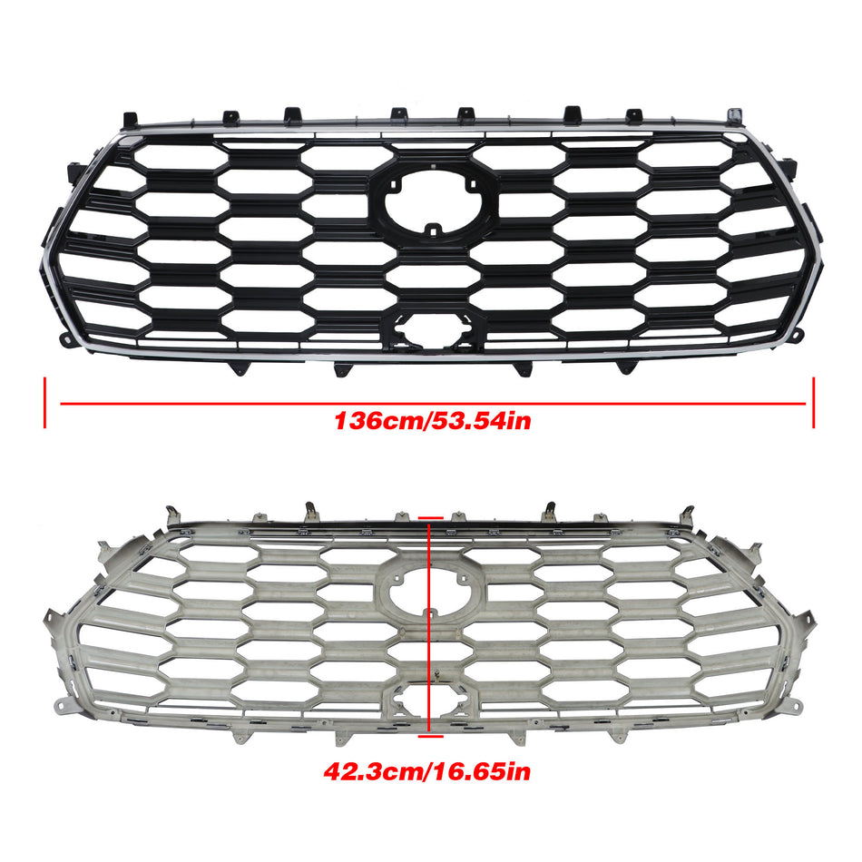 Labwork Front Bumper Grille Plastic Black+Chrome For Toyota Sequoia 2023-2024