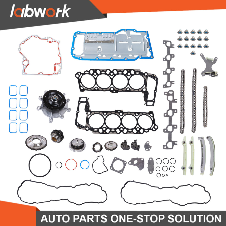 Labwork Timing Chain Kit Head Gasket Set Water Pump For Jeep Dodge Ram 1500 4.7L