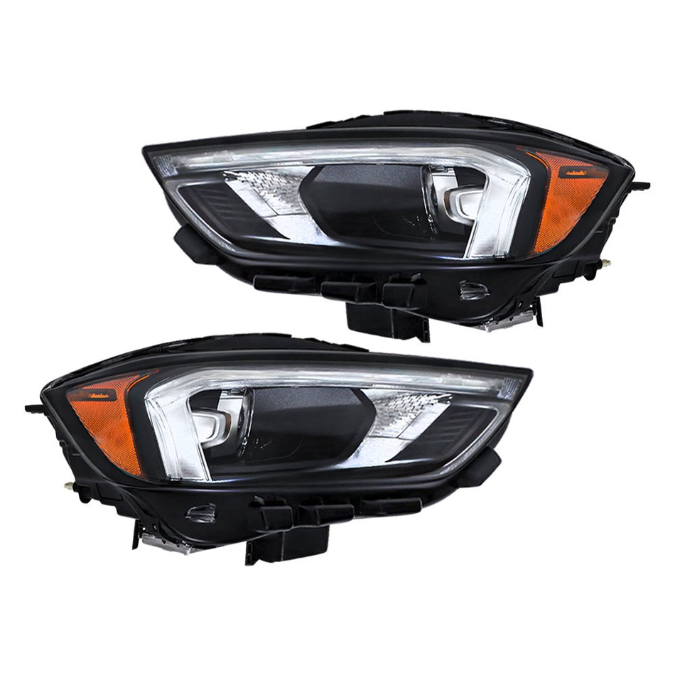 Labwork RH+LH LED Headlights Assembly W/LED DRL For Ford Edge 2019-2023 Black
