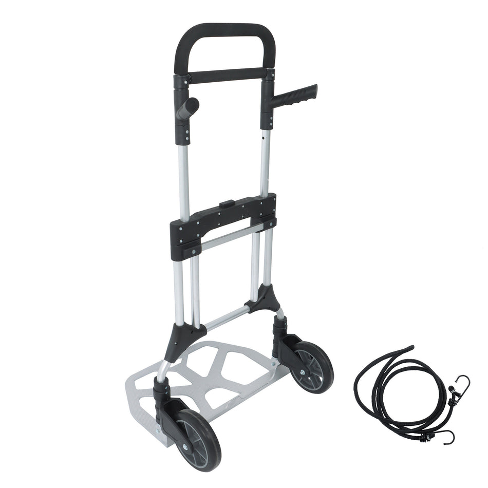 Heavy-Duty Moving Hand Truck Dolly 500lb Capacity W/ 8" Wheels & 2 Elastic Ropes