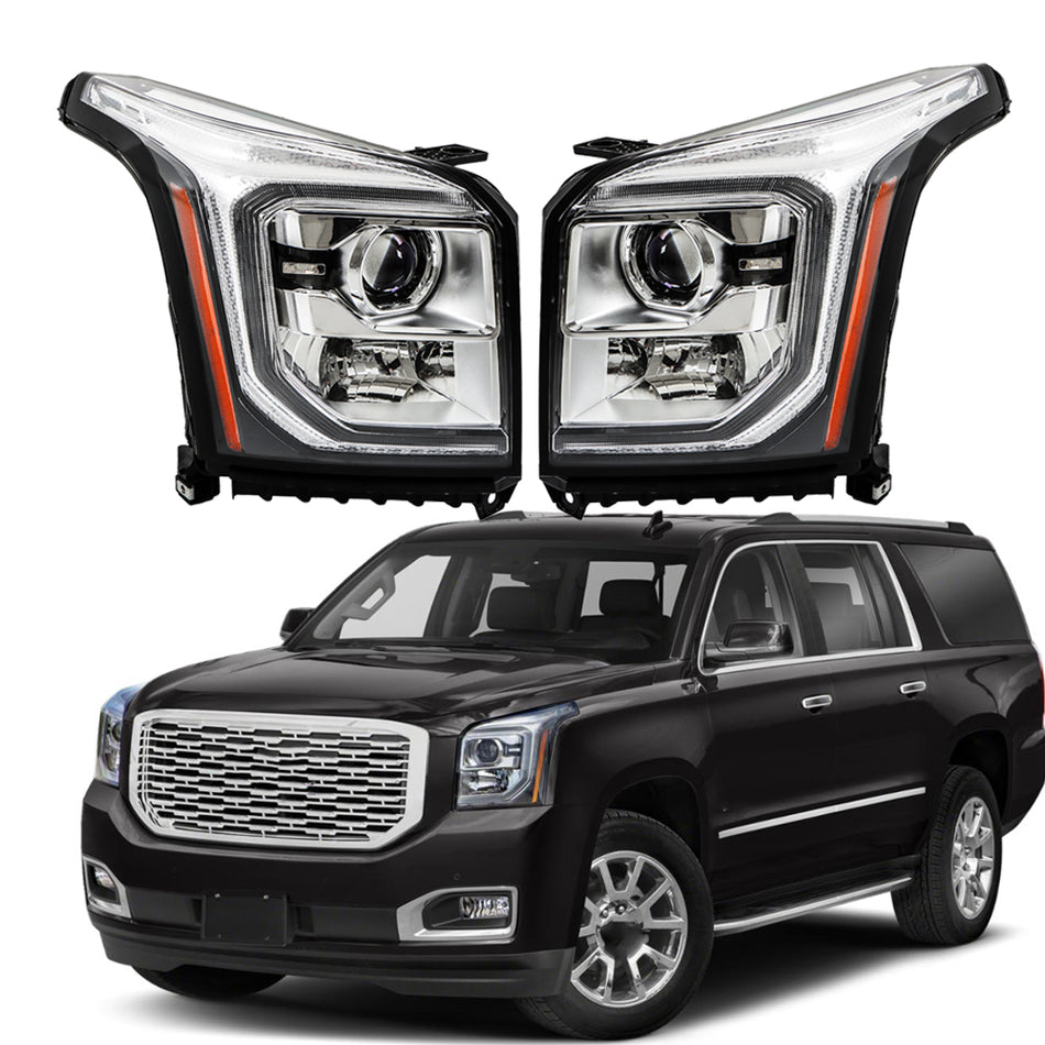 Labwork Left+Right HID Headlight Fit For GMC Yukon XL 2015-2020 W/o Ballast+Blub