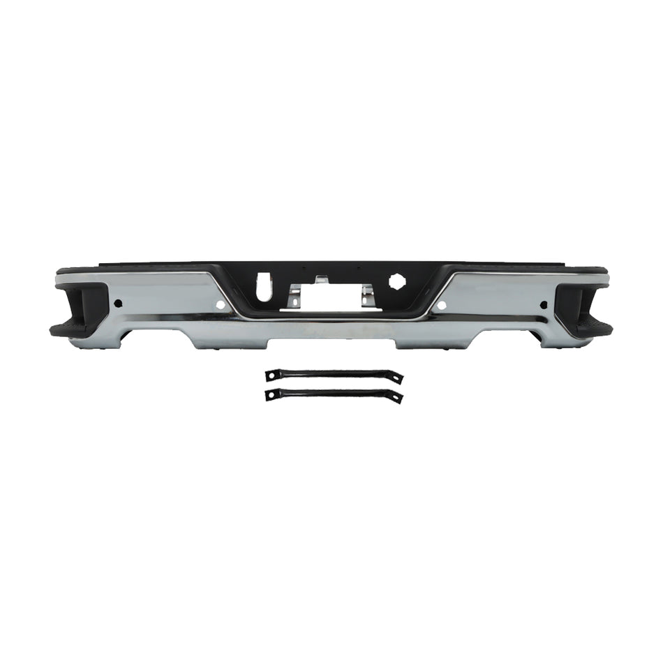 Labwork Rear Bumper Assembly Chrome For Chevy Silverado GMC Sierra 1500 2019-23