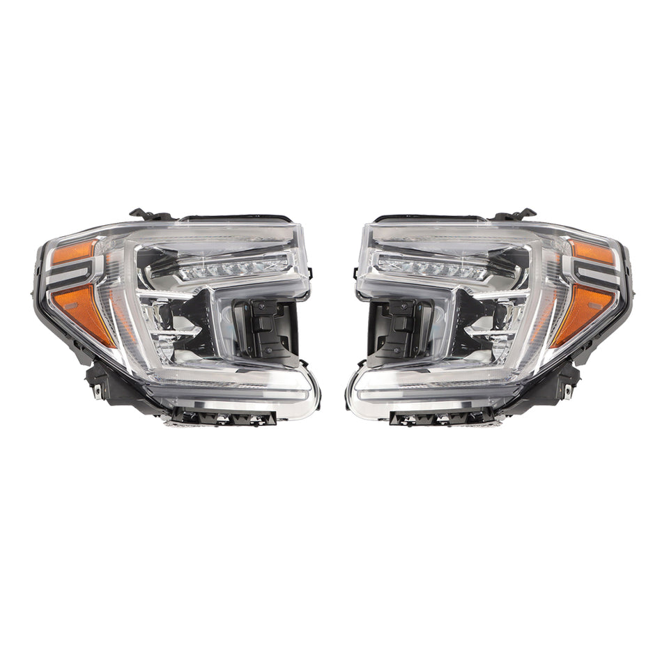 Labwork Right+Left Headlights For 2019-2021 GMC Sierra 1500 W/LED Signal Lamp