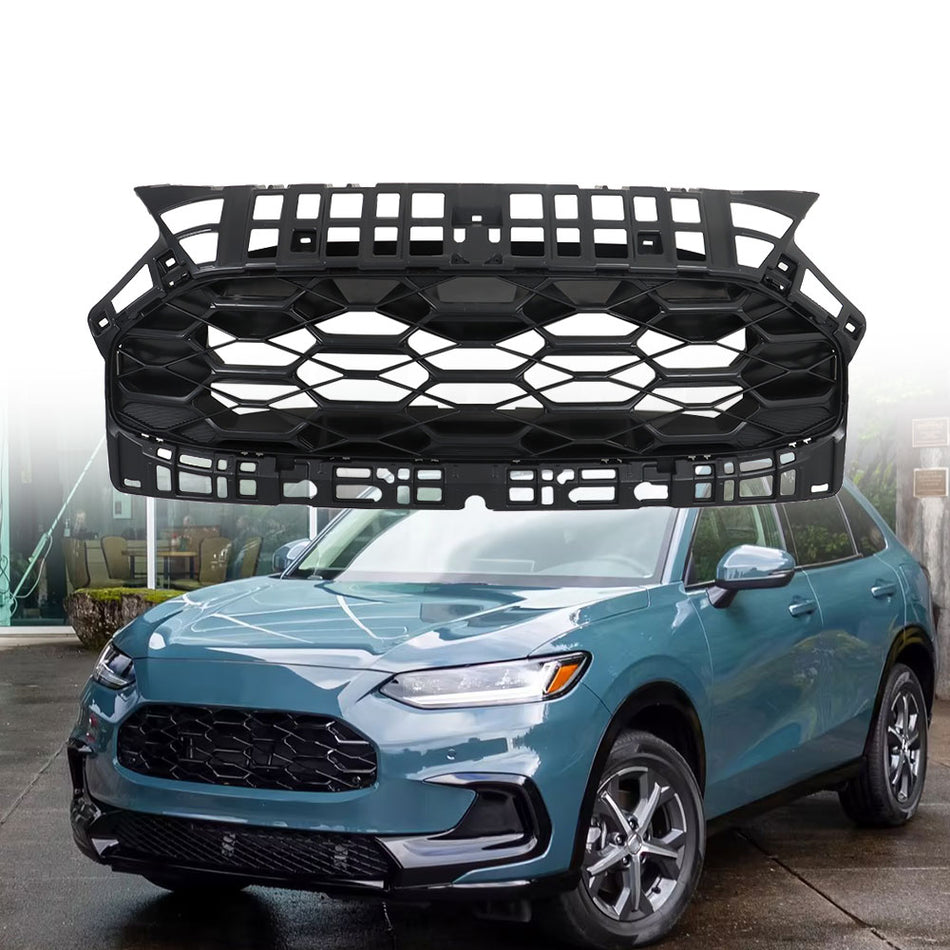 Labwork Front Upper Grille Honeycomb Matte Black For 2023-2024 Honda Hrv H-Rv