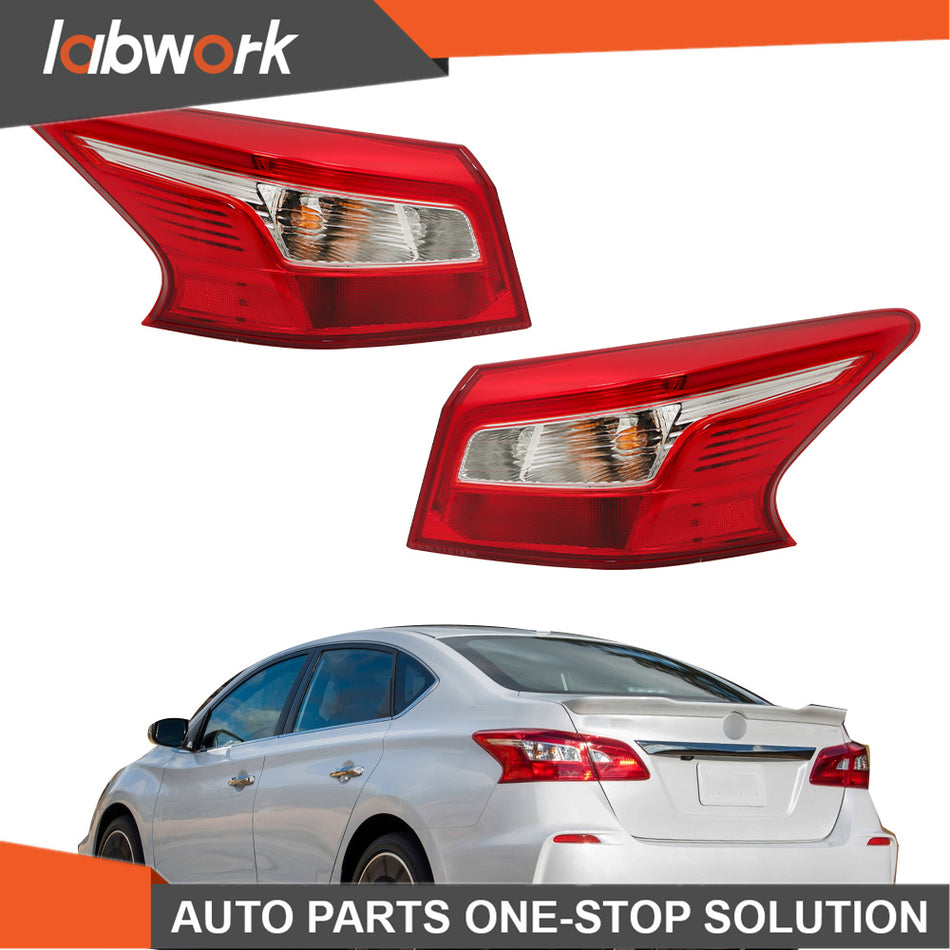Labwork Left+Right Side Tail Light For 2016-2018 Nissan Sentra Outer Brake Lamp