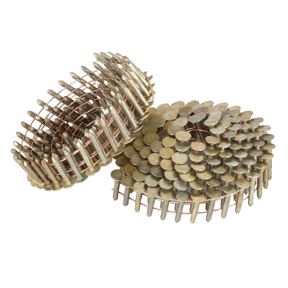 7200 Pack 7/8" × 0.12" 15Deg Galvanized Coil Roofing Nail 3/8" Head Diameter New
