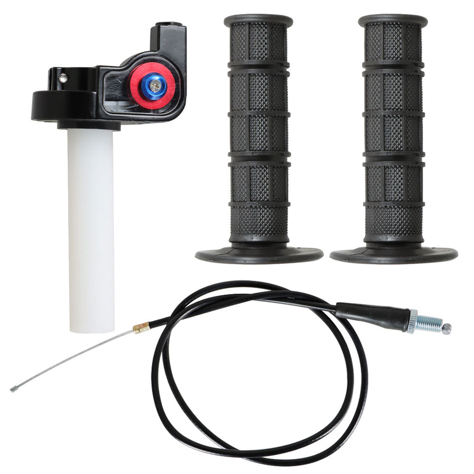 7/8" 22mm Motorcycle Twist Throttle Handle Grip with Cable 50-250CC ATV DirtBike