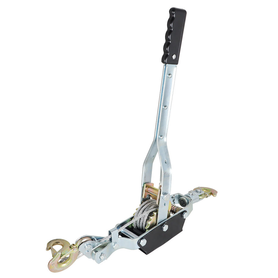 New 4T Hand Puller Cable Winch Puller Pulling Hand Rachet  Dual Gear 3 Hooks