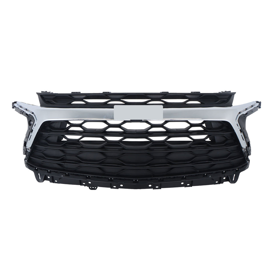 Labwork Front Upper Grille Blk+Chrome Molding Trim For Chevrolet Blazer LT 23-24