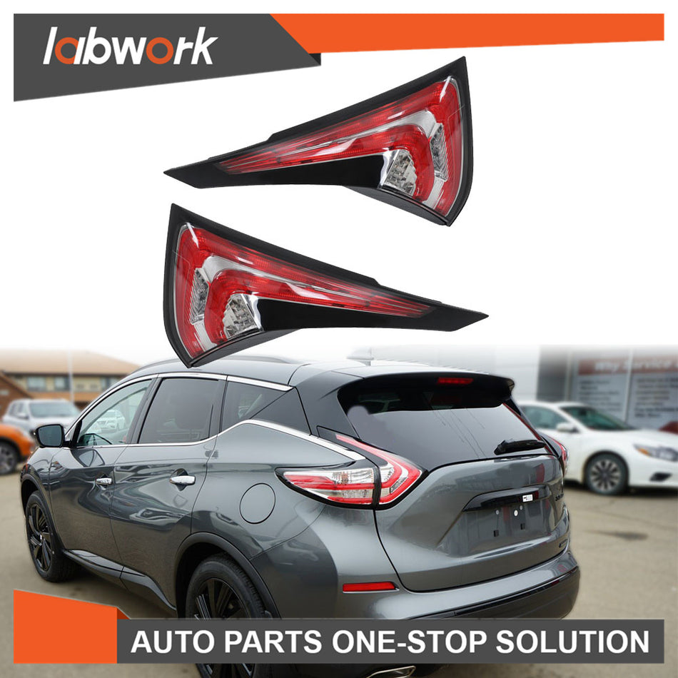 Labwork Passenger+Driver Tail Lights For 2015-2018 Nissan Murano Rear Inner Lamp