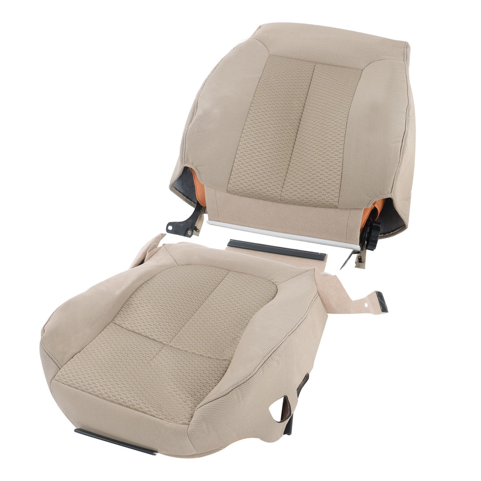 Labwork Seat Cover For 2011-2014 Ford F150 XLT Driver Bottom & Back Cloth Tan