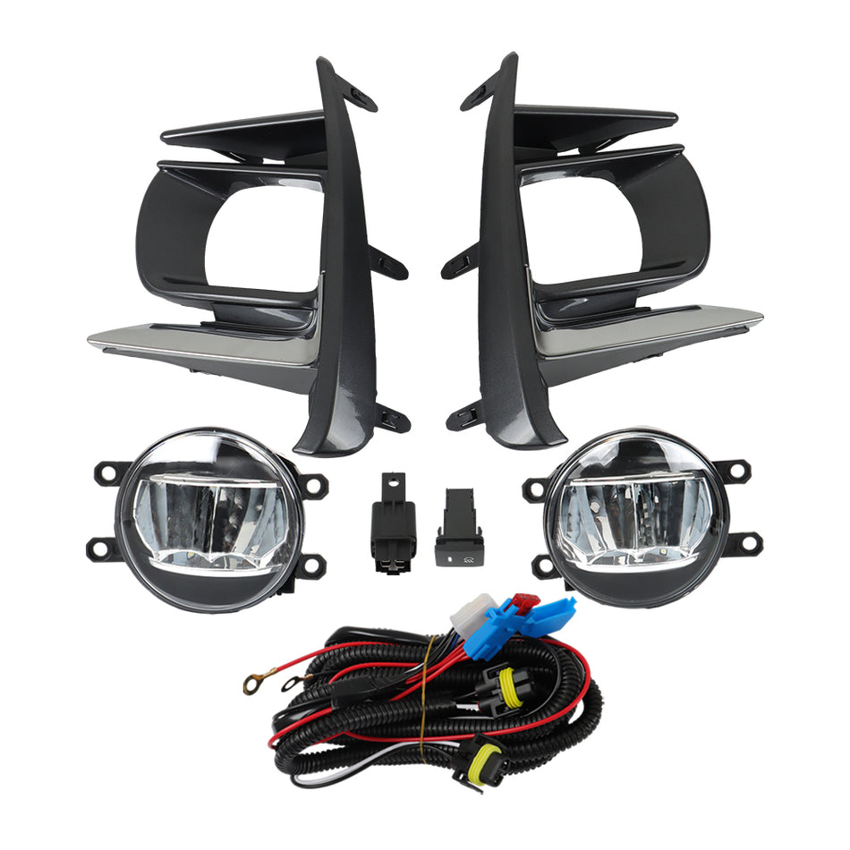 Labwork RH+LH LED DRL Fog Lights For 2018-2020 Toyota Sienna W/Switch+Wiring Kit