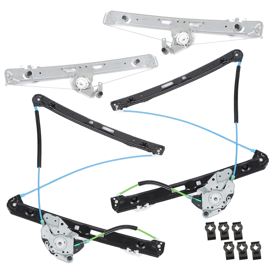 Labwork Set of 4 Front Rear RH LH Power Window Regulator For 2001-2005 BMW New