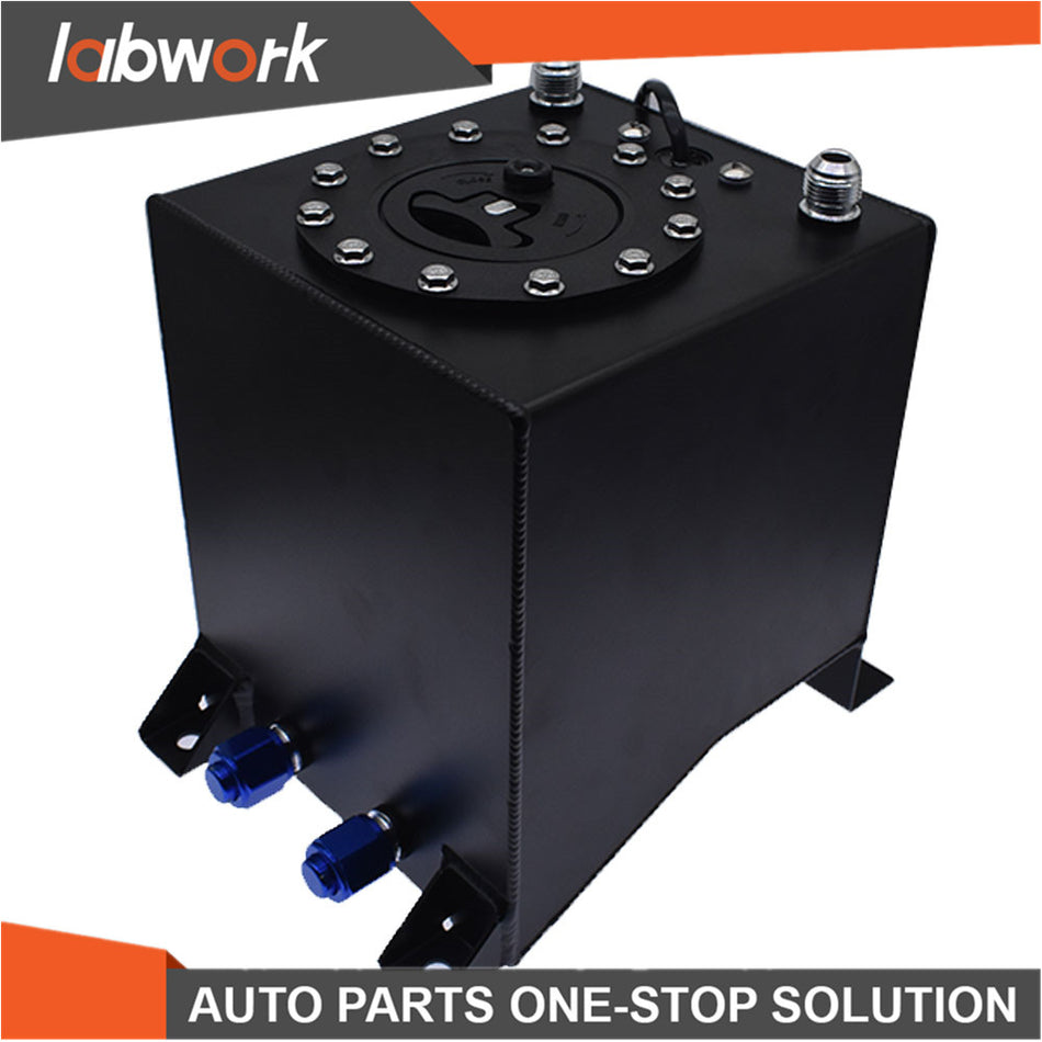 Labwork 2.5 Gallon Coated Fuel Cell Gas Tank & Level Sender Racing/drift Black