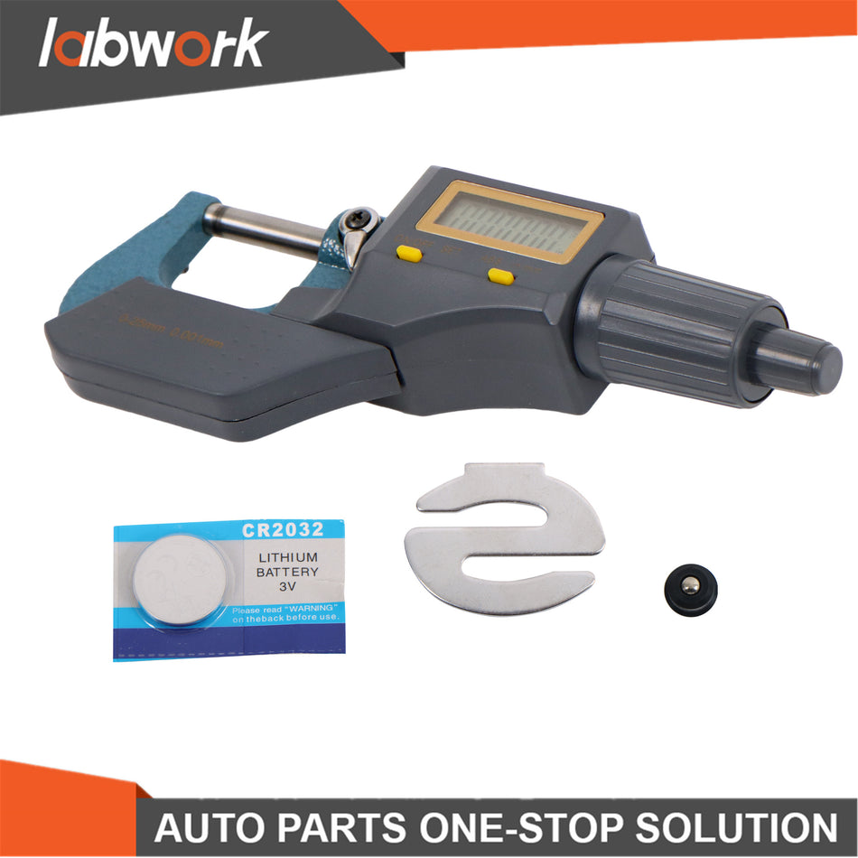 Labwork 0-1" 0.00005" Digital Electronic Outside Micrometer Carbide Tip 0-25mm