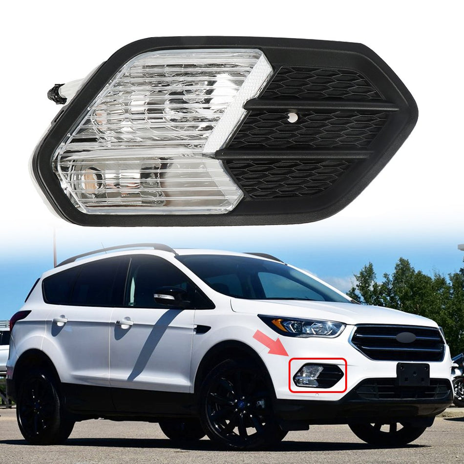 Labwork Right Fog Light For Ford Escape 2017-2019 Driving Bumper w/Black Cover
