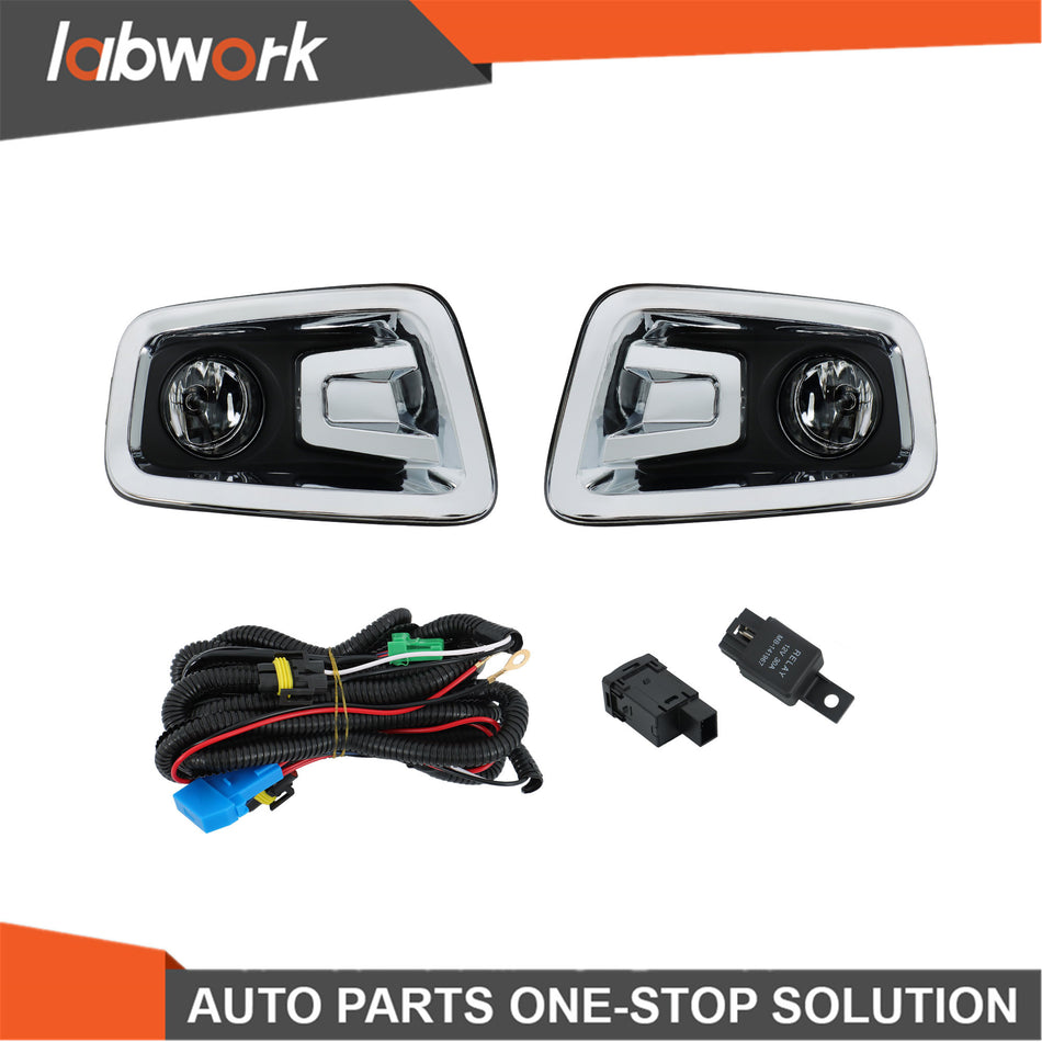Labwork Fog Lights For Nissan Titan 2016-2019 Halogen Bumper w/Wiring+Switch