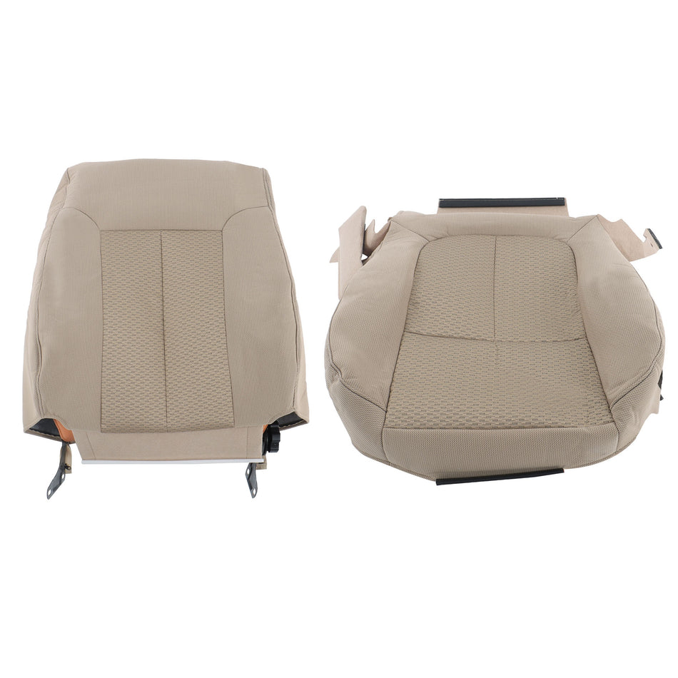 Labwork Seat Cover For 2011-2014 Ford F150 XLT Driver Bottom & Back Cloth Tan
