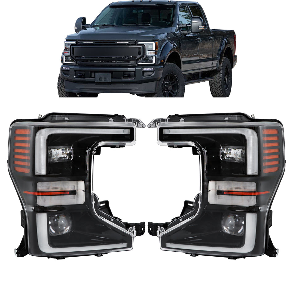 Labwork Left+Right LED Headlights For 2020-2022 Ford F250 F350 SuperDuty Black