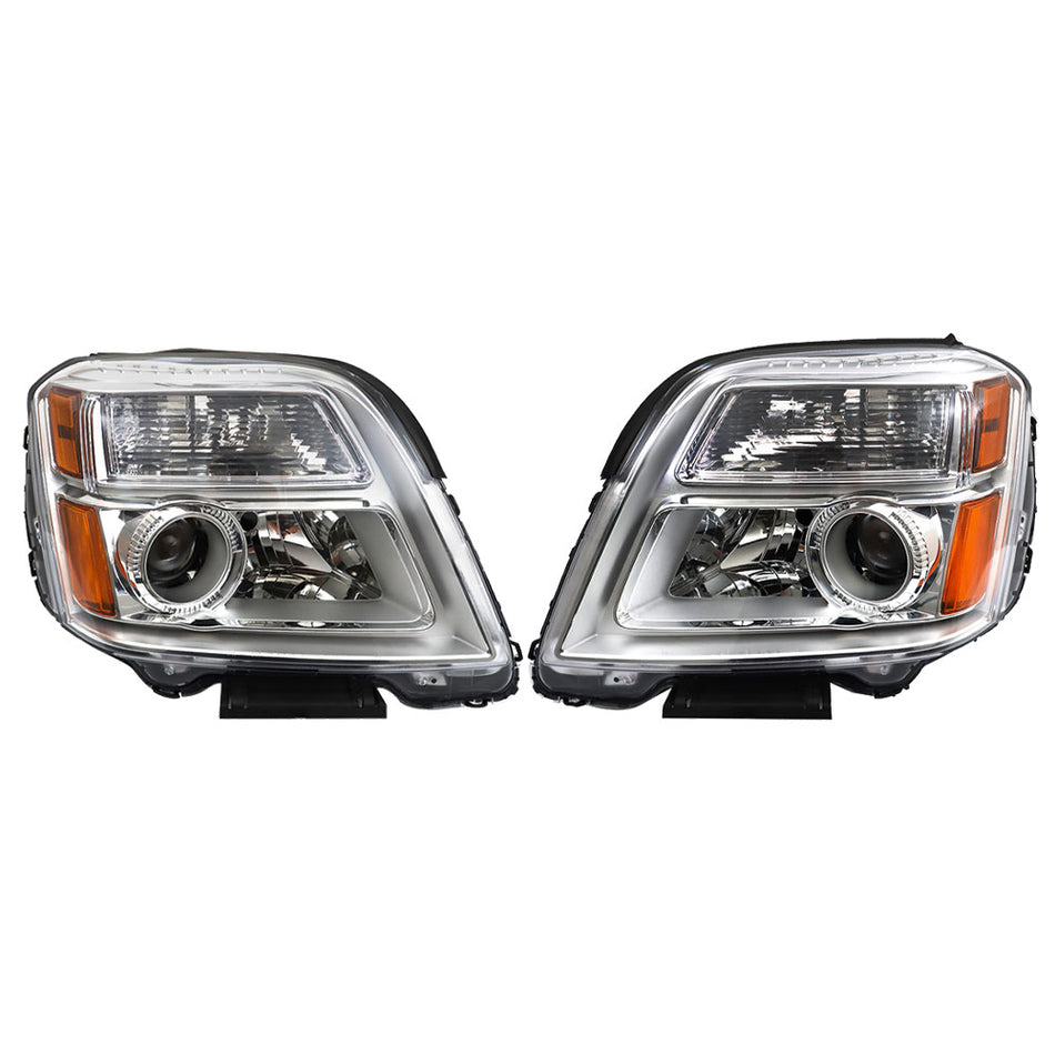 Labwork Left&Right Headlight For 2010-2015 GMC Terrain SL/SLT/SLE Chrome Halogen