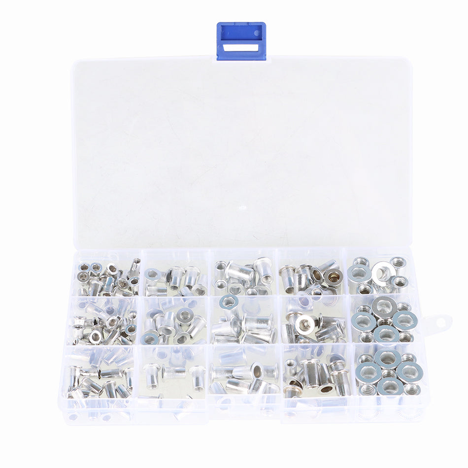 Metric Aluminum Rivet Nut  Kit Rivnut Nutsert Standard Inch SAE Imperial 150 Pcs