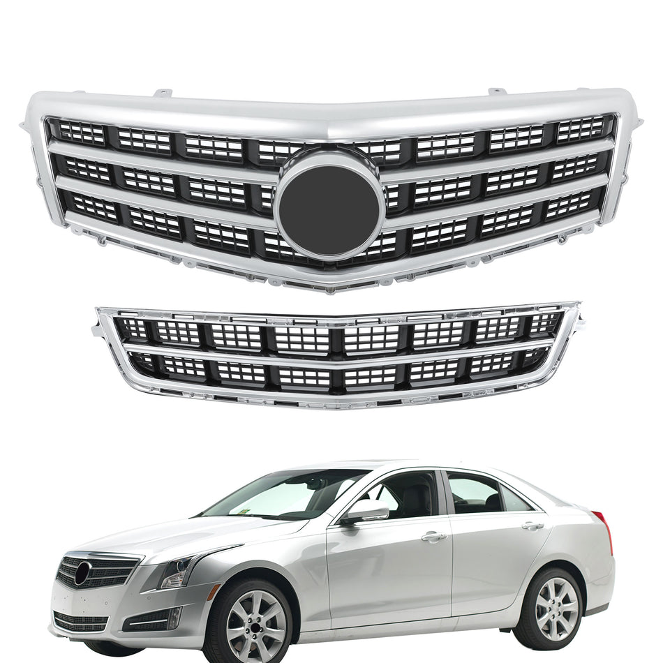 Labwork Front Upper Grille Lower Grill Trim Molding For 2013-2014 Cadillac ATS
