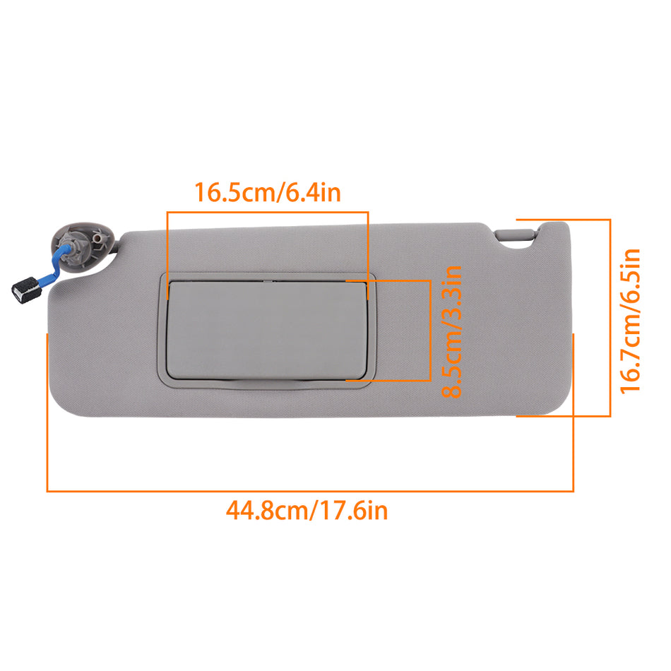 Labwork Driver Left Sun Visor For Honda Pilot 2017-21 Honda Ridgeline 18-20 Gray