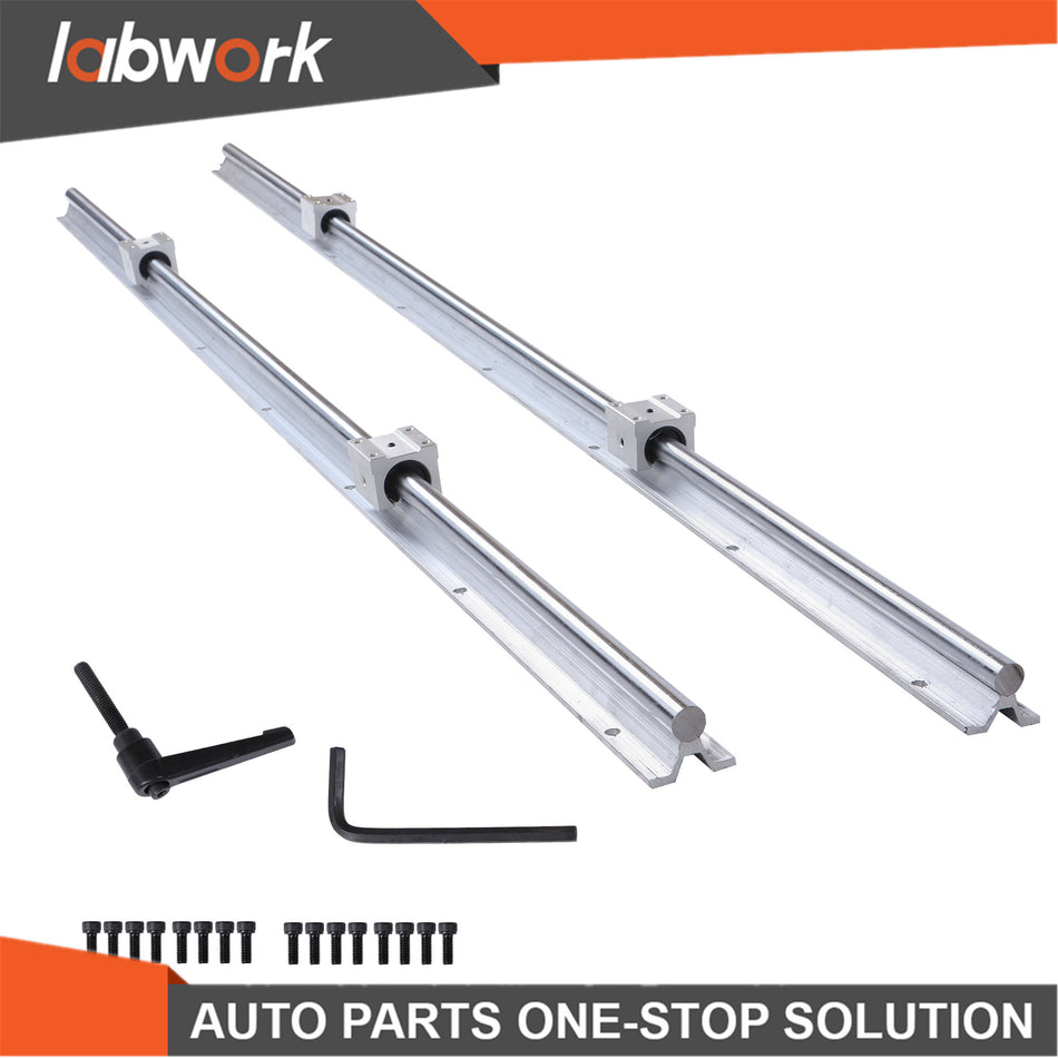 Labwork 2PCS SBR16-1500mm Rails w/4 Bearings for DIY CNC Milling Machine