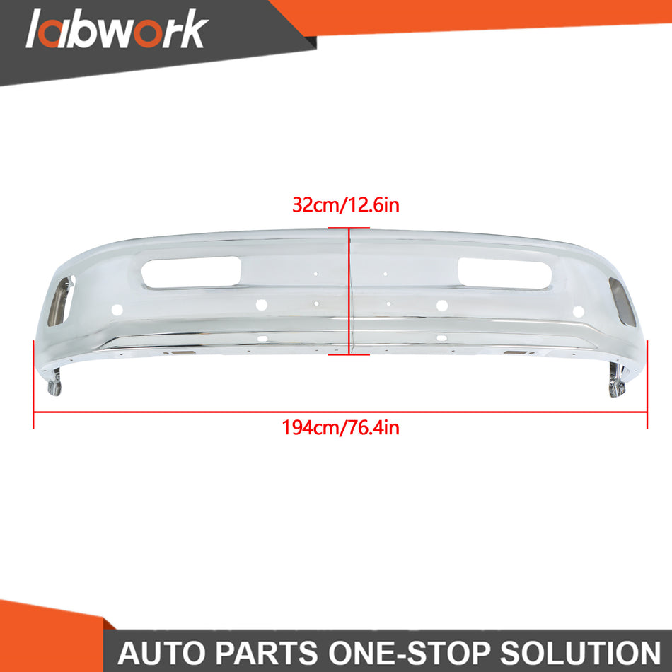 Labwork Steel Front Bumper Face Bar Chrome For RAM 1500 2013-17 2018 With Holes