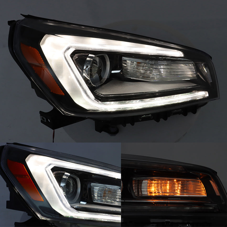 Labwork Right Headlight For 2013-16 GMC Acadia Projector Halogen Tube w/ LED DRL