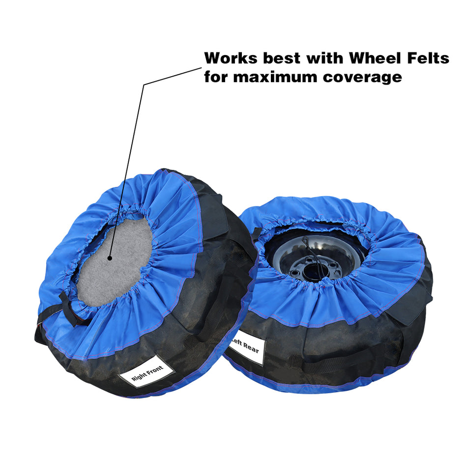 Labwork Tyre Cases And Tyre Bags Blue With Black Handle 600D Oxford Cloth 4Pcs