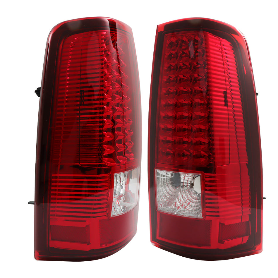 Labwork 1 Pair Tail Lights Assembly Red Lens Left and Right Side Replacement for Silverado 1500 2500 3500 2003-2006