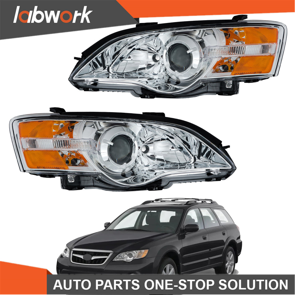 Labwork Headlights Assy For 2005-2007 Subaru Legacy/Outback Halogen Left&Right