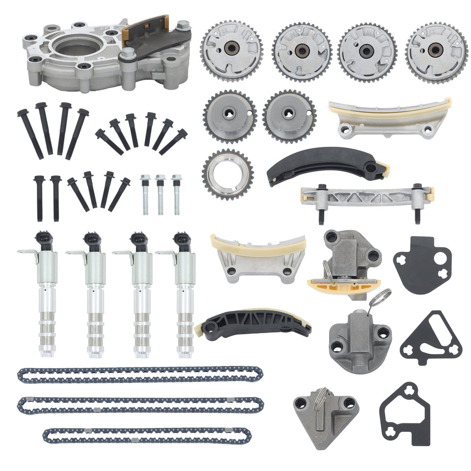 Labwork Timing Chain Kit Oil Pump+ 4vvt Cam Phaser Int& Exh For Equinox 3.0 3.6L