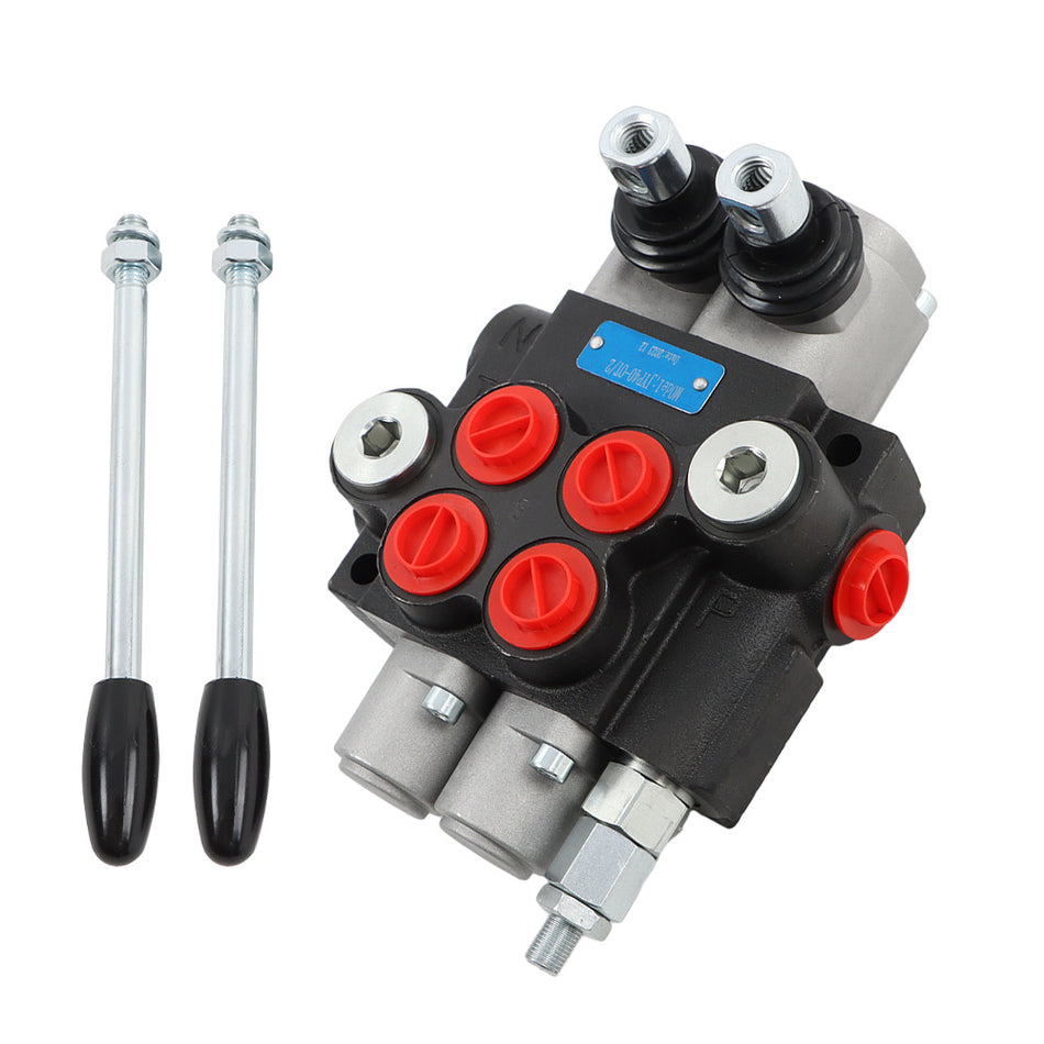 2 Spool BSPP Hydraulic Valve 11GPM 3600 PSI For Snow Plows & Farm Use