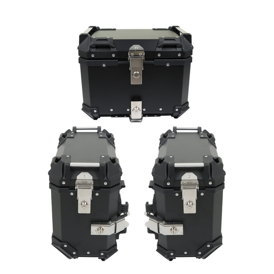 Motorcycle 36L Side Case Hard Saddlebag + 45L Top Case Tail Box Luggage