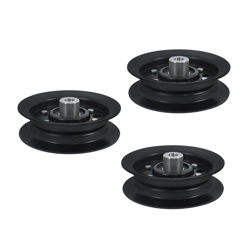3PCS Flat Idler Pulley For Exmark Toro 50 54 inch Deck 106-2175 132-9420 1062175