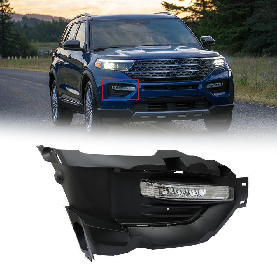 Labwork Right Fog Lights For 2020-2021 Ford Explorer Lamp Trim Cover Kit W/Blubs