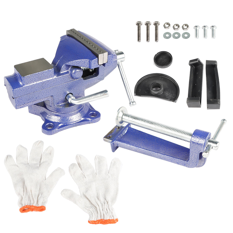Multi-Functional Portable 360° Swivel Base 2-In-1 Bench Vise For Workbench 3.2"