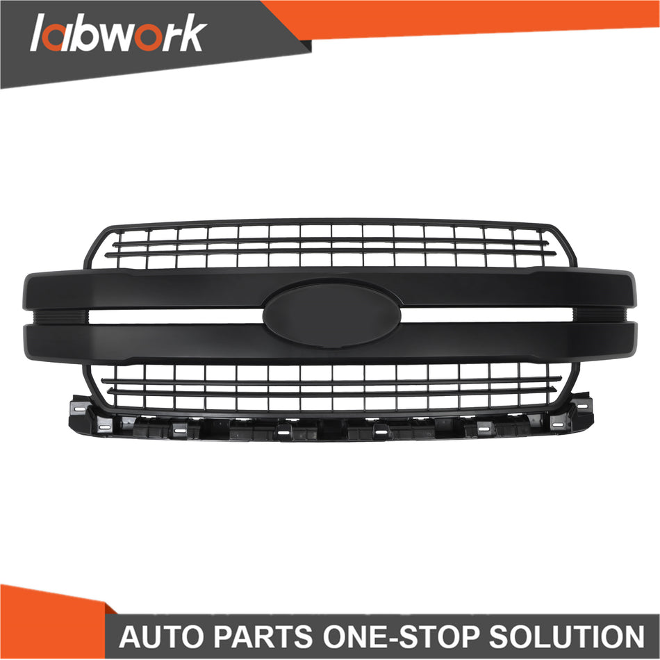 Labwork Front Bumper Grille Grill Matte Black For Ford F-150 Lariat 2018-2020