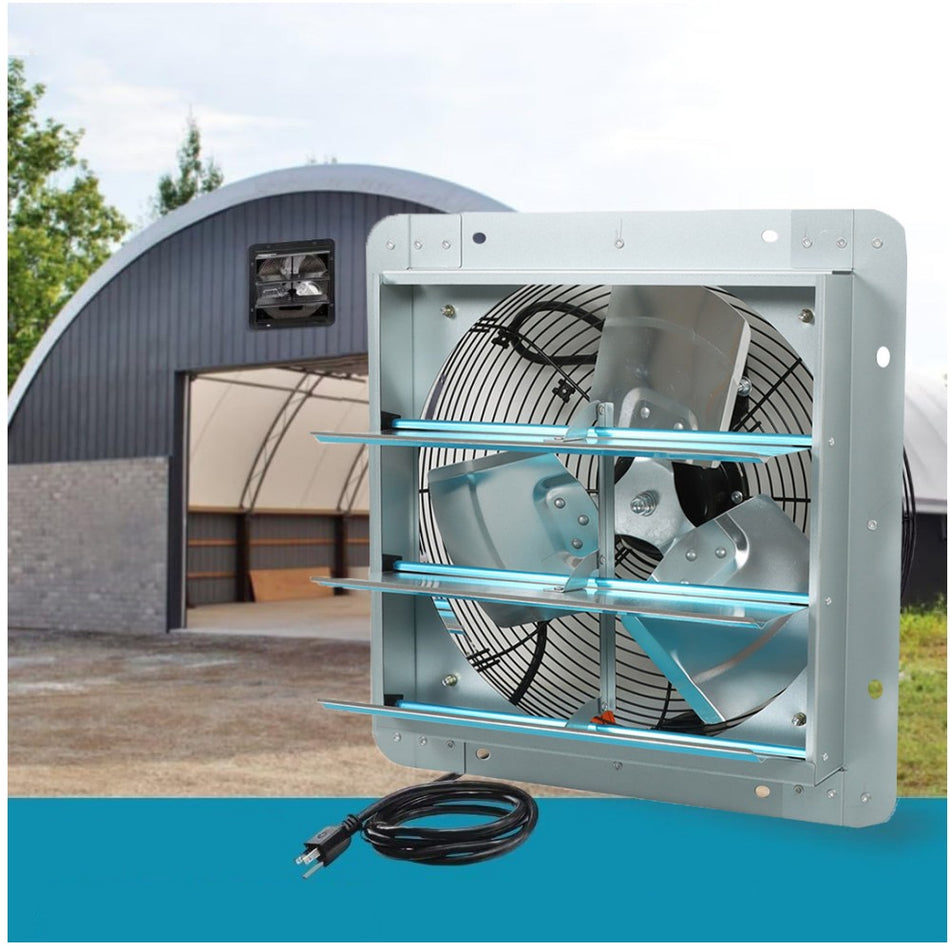 20" Shutter Exhaust Fan Aluminum High Speed Wall Mounted Garage Greenhouse New