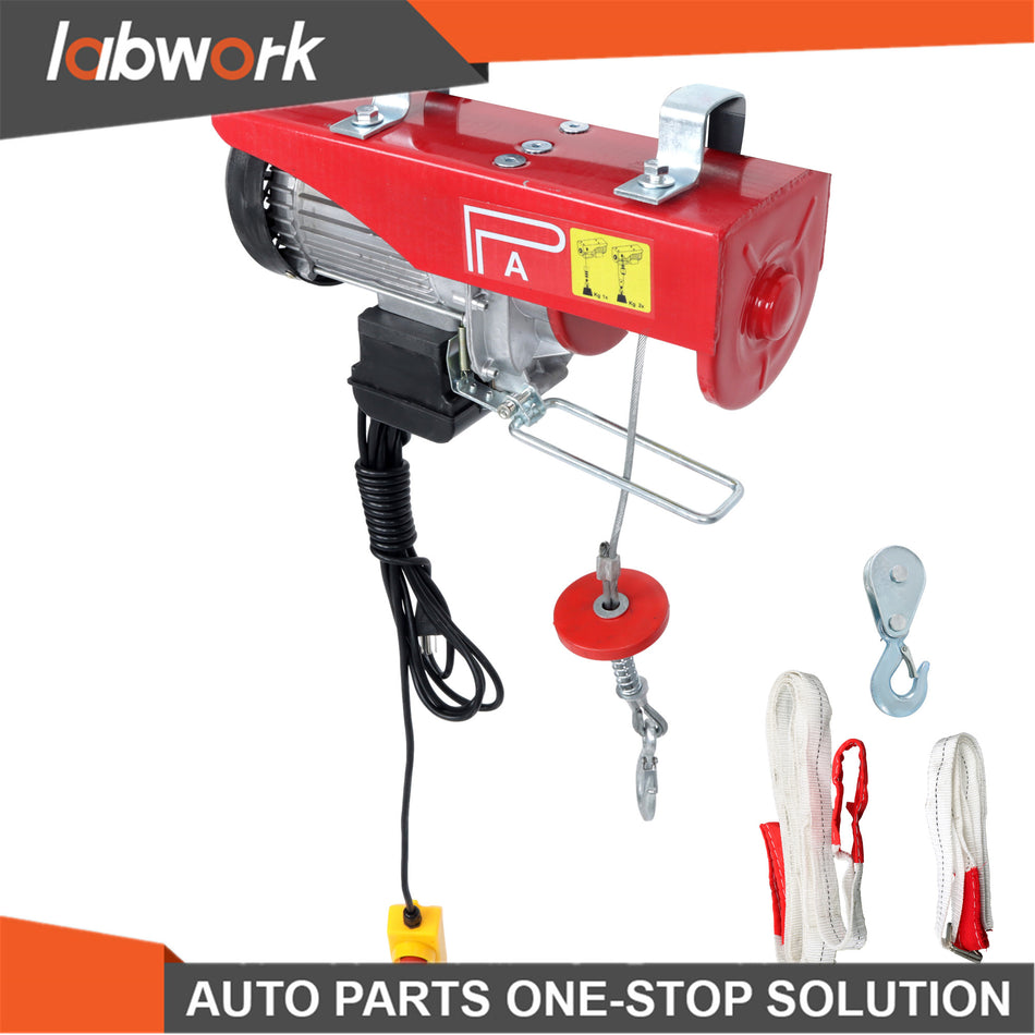 Labwork Mini Electric Hoist 1760lbs 14ft/4.2m Wired Remote Control 1350W 110V
