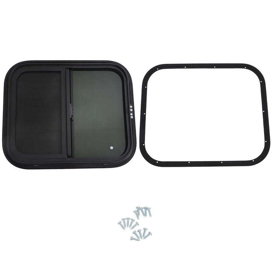 RV Window 24"W x 20"H Teardrop Style Horizontal Sliding RV Window Replacement