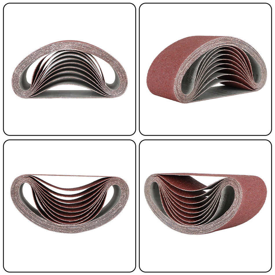 10 Pack 4" X 24" 36 Grit Premium X-Weight Sanding Belts High Quality Sandpaper
