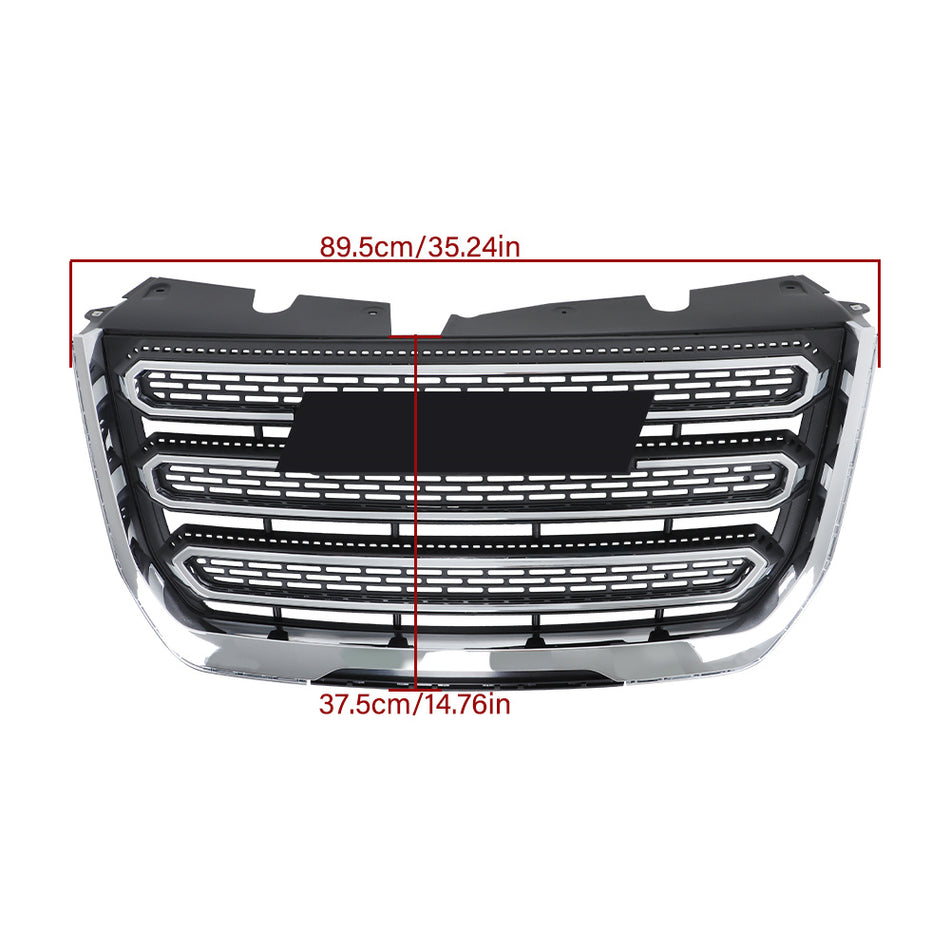 Labwork Front Bumper Upper Grille For GMC Terrain SLT 2016-2017 Chrome & Black