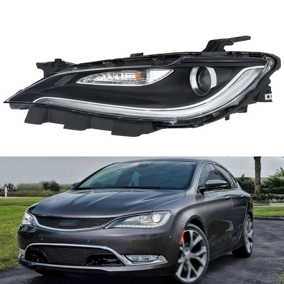 Labwork Driver/Left Side Headlight For Chrysler 200 2015-2017 Halogen W/LED DRL